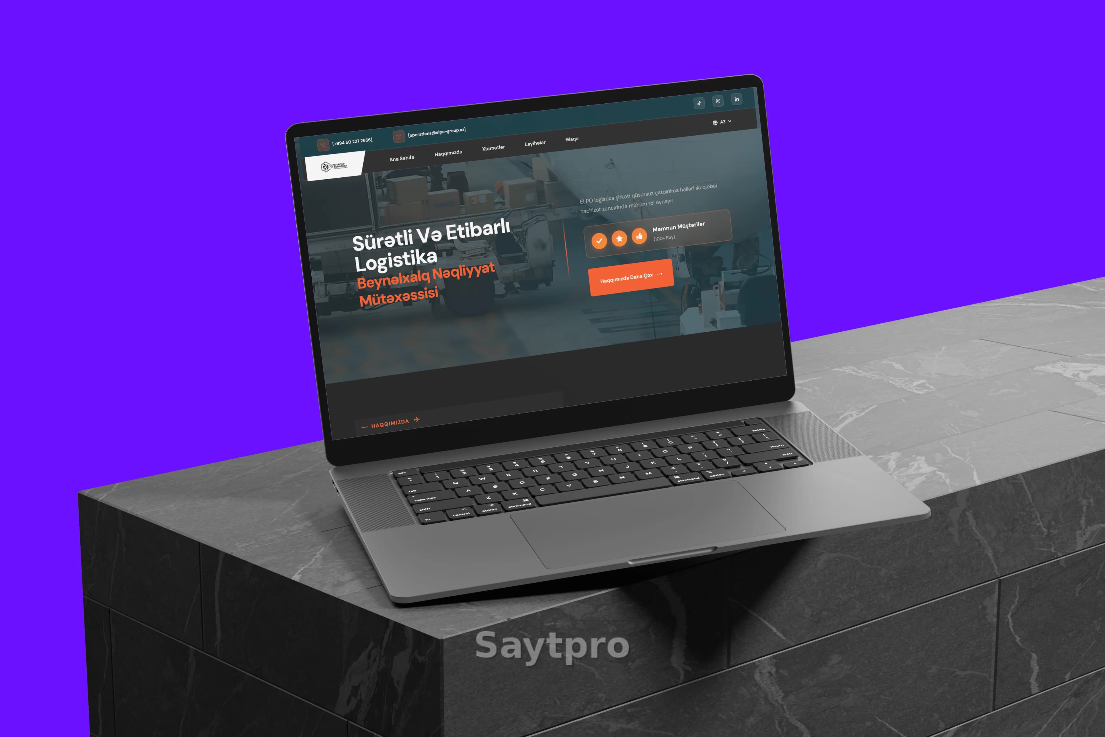 Elpo Group web sitesi dizüstü ekranında
