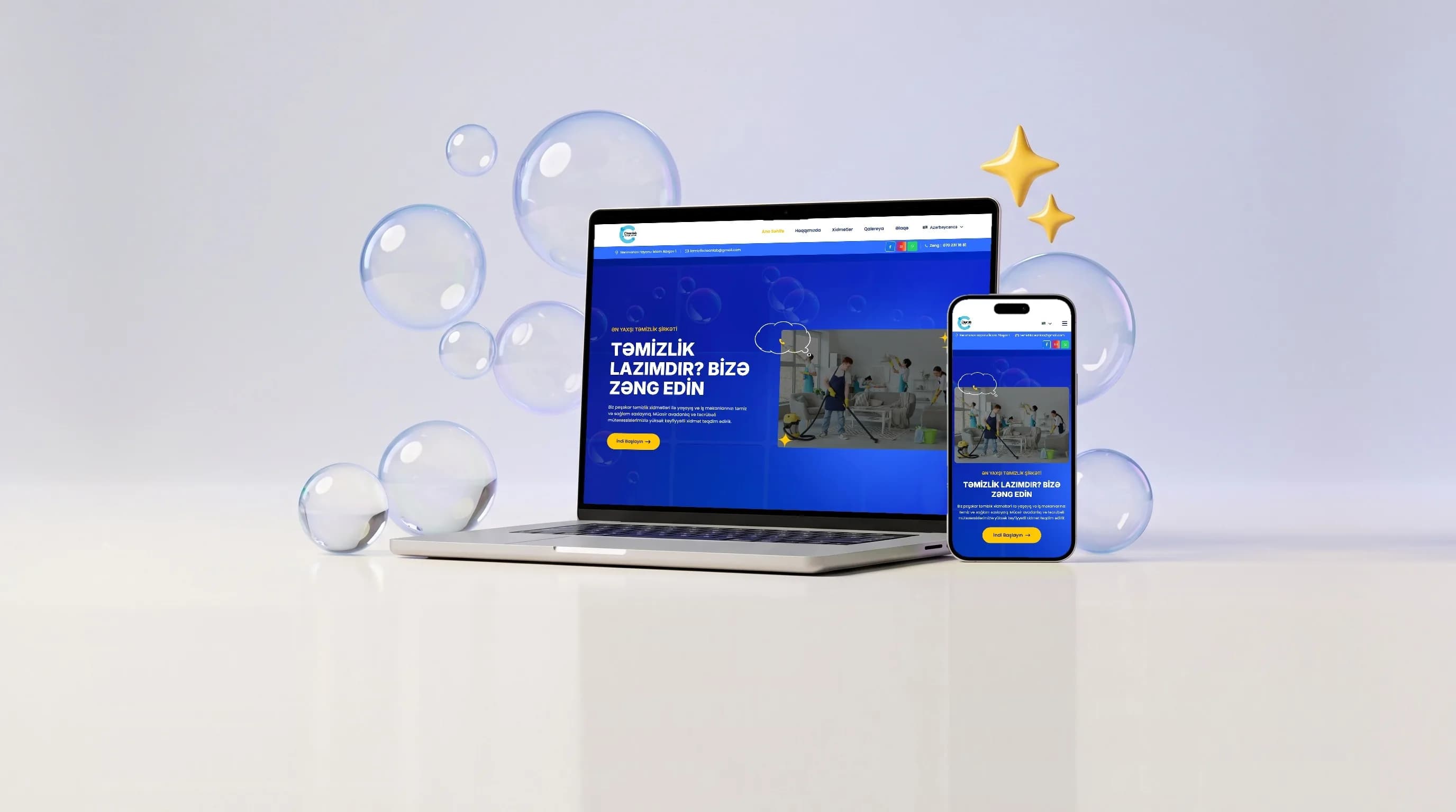 Cleanlab.az saytının ekran görüntüsü