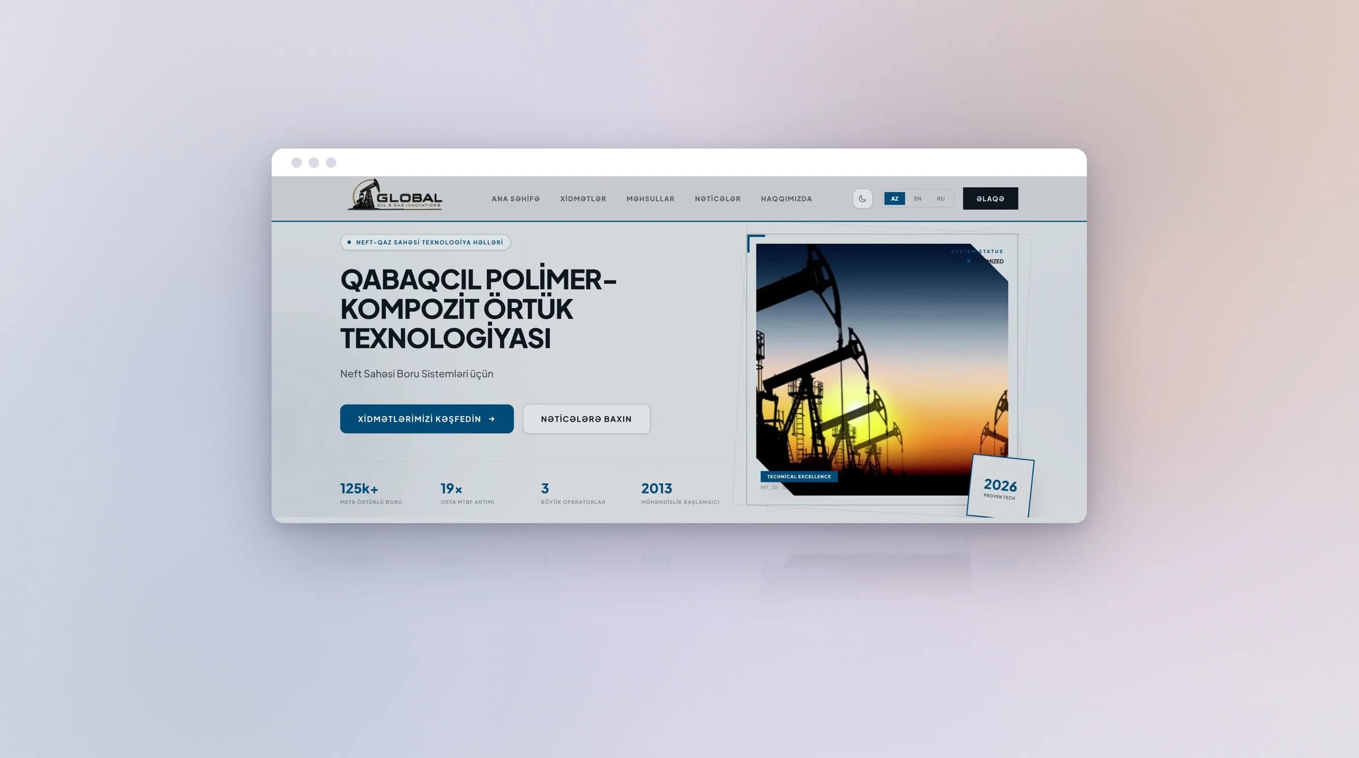 Oilgas.az saytının ekran görüntüsü