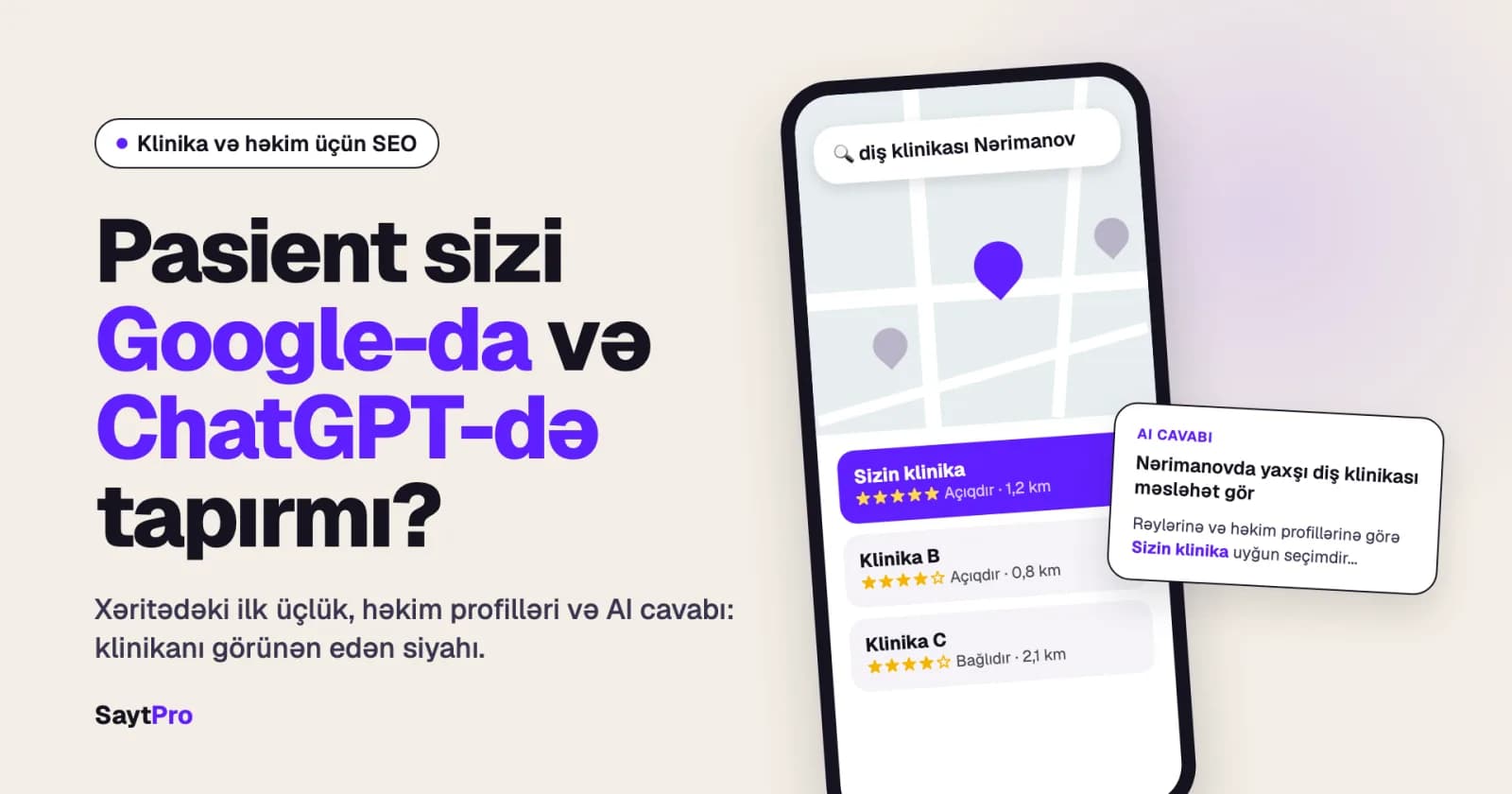 Klinika və həkim üçün SEO: pasient sizi Google-da və ChatGPT-də necə tapır