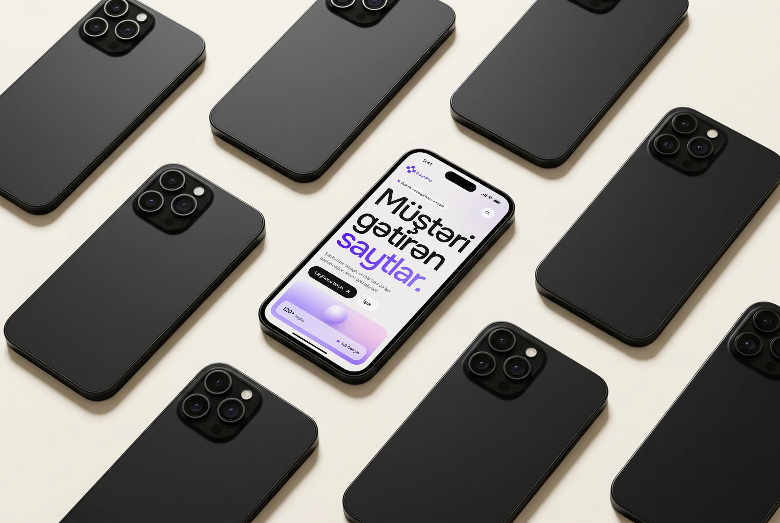 SaytPro saytı telefon ekranında